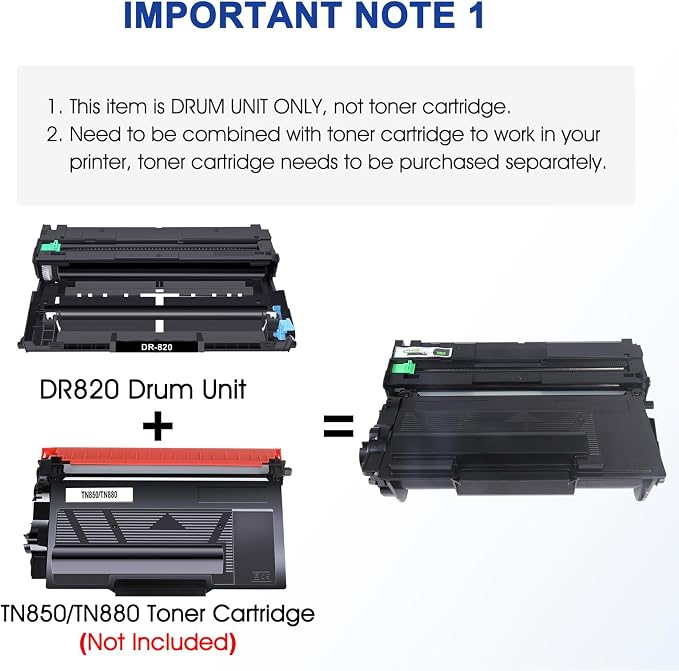 Toner Bank Compatible Unit Replacement for Brother DR820 DR-820 DR 820 Work for Brother HL-L6200DW MFC-L5850DW HLL6200DW MFC-L5900DW MFC-L5700DW HL-L5200DW MFC-L6800DW Printer-1 Pack