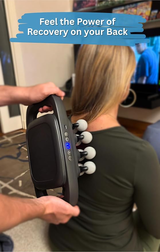 LEVILO 16 Head Massage Gun Deep Tissue – Back Massager for Pain Relief Deep Tissue - 16 Ball Massager for Back, Neck, Shoulder, Recovery - Percussion Massage Gun – Ideal Gift for Men & Women
