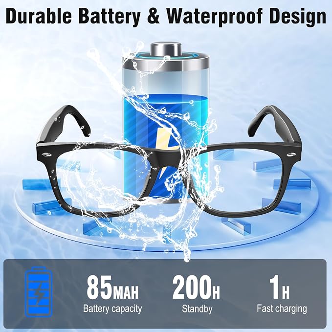 AI Smart Glasses for Men & Women with ChatGPT, Bluetooth Glasses with 165 Languages Translation, Color-Change Lens, Meeting Analysis, Music Playback, Hands-Free Calls, UV & Blue Light Protection