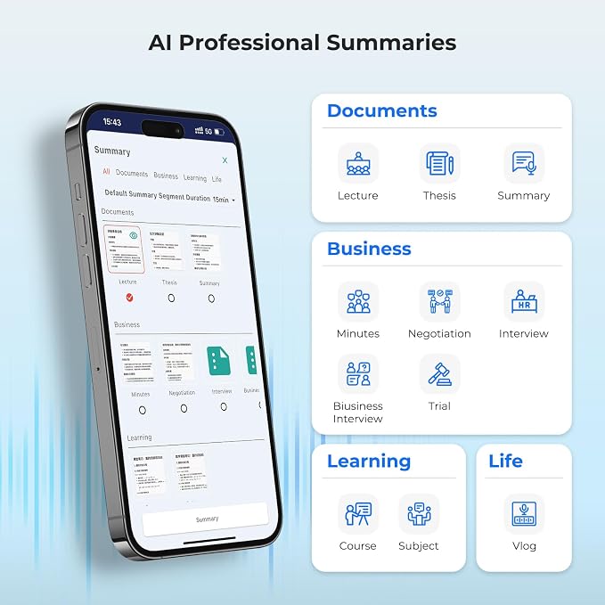 4G AI Voice Recorder - No WiFi/Bluetooth Needed, Transcribe & Summarize with AI Technology, App-Controlled, Supports 88 Languages, Audio Recorder for Lectures, Meetings, Interviews and Calls