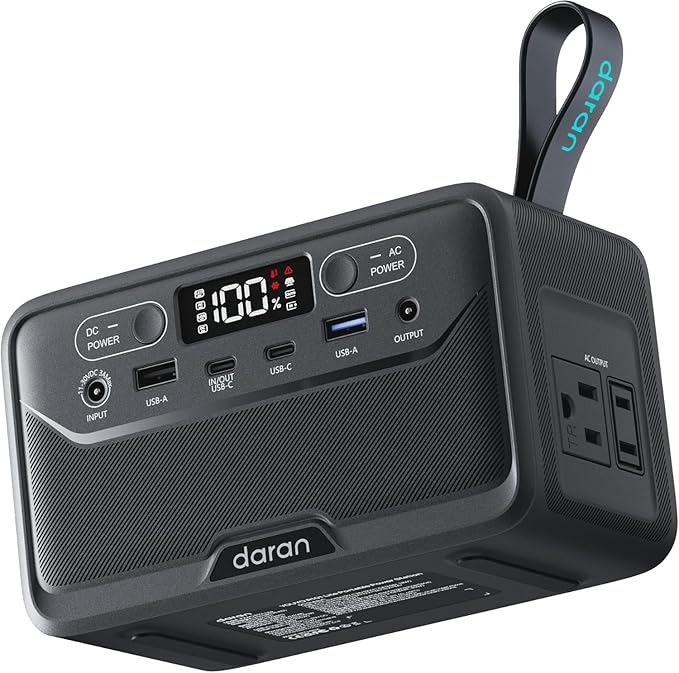 2026 Portable Power Station 89.6Wh LiFePO4 Battery, Solar Power Bank with AC Outlet 100W/110V, USB-C PD Two-Way Fast Charging Small Generator for Laptop, Camping, Home Backup, Office, TSA Approved