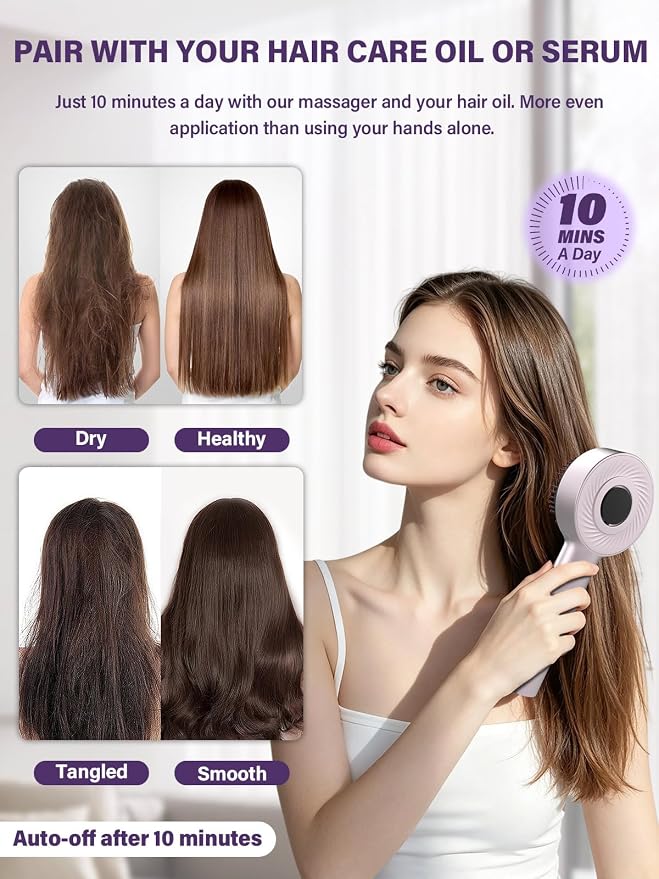 Electric Scalp Massage IPX6 Waterproof Hair Massager Oil Applicator Brush | Hair Massager Scalp Brush for Women Beauty Enthusiasts Home Spa Travel Shower Use Gentle Scratch Kneading Scalp Care Tool