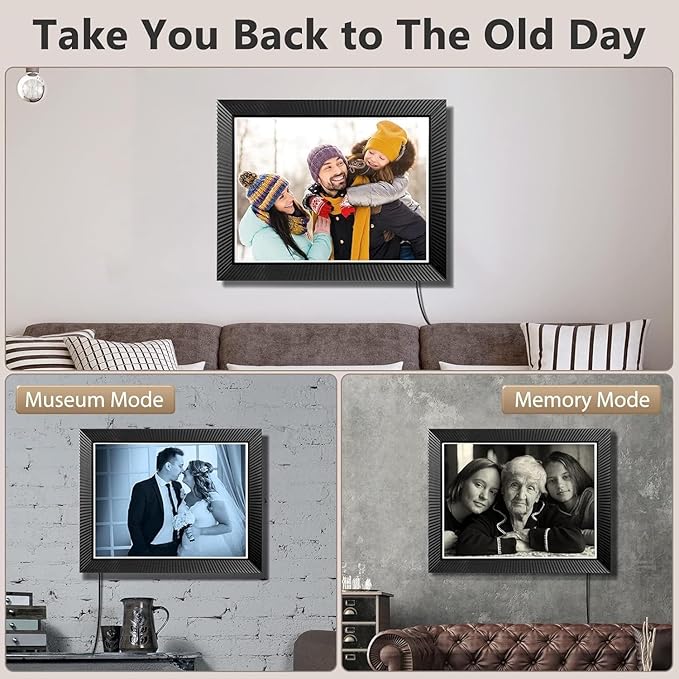 Large Digital Picture Frame 17" WiFi-Photo-Frame - 1280*960 HD Touch Screen Digital Frame, Slideshow, Auto-Rotate for Wall Tabletop, Load Photos and Videos from Phone via App or Email, Gifts for Mom