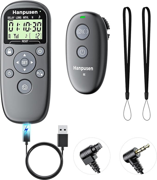 for Canon Rechargeable Camera Remote Control with Timer Intervalometer, Wireless Shutter Release for Rebel T7, R6 Mark II, T6, T5, 850D, R5, R6, R7, R10, R50 V, R100, R3, R5 C, R8, R5 Mark II, R1