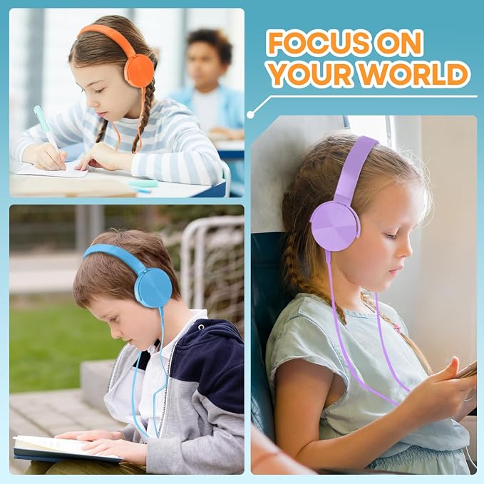 Classroom Headphones Bulk 24 Pack Multi Colored for Kids School, Wholesale Class Set Durable Wired Earphones for Students Children Toddler Teens Boys Girls Adult Laptop Computer(HY450, 24 Mixed)