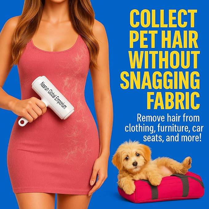 Reusable Lint Remover – Pet Hair & Fur Remover for Clothes, Carpets, Furniture & Sofas – Copper Blade, Eco-Friendly, Manual Fabric Shaver (Blue/Silver)
