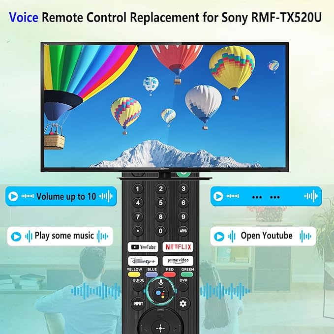 Upgraded Voice Remote Replacement for Sony Smart TV Remote Control, Replaces Remote RMF-TX520U/TX500U RMF-TX310U/TX300U RMF-TX900U/TX800U, Compatible with Sony Bravia 2019-2025 XBR/XR/KD/K Smart TVs