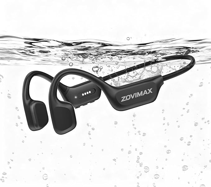 Bone Conduction Headphones, IPX8 Waterproof Swimming Headphones, Open Ear Headphones with MP3 Mode 8GB Memory Up to 12 Hours Playtime, Bluetooth 6.0 Earbuds Secure Fit for Running and Fitness