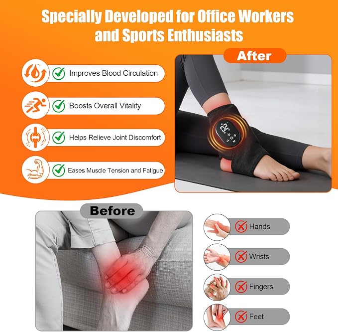 Foot Massager for Neuropathy, with Red Light Therapy for Feet & Ankle, Infrared Neuropathy Triple Therapy Foot Massager with Heat, 8 Massage Modes, 20 Intensity Levels, Body Massager1pack