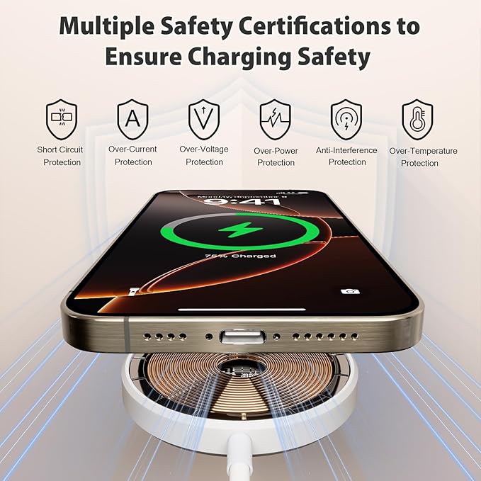 [Apple MFi Certified] Magnetic Charger for iPhone 17 16e, 10FT 2Pack Fast Charge for Apple MagSafe Wireless Charger, Long Wireless Mag Safe Charging Pad for iPhone 17 Pro Max/17 Air/16 Pro/15/14/13/12