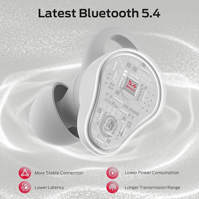 Monster N-Lite 210 Wireless Earbuds, Bluetooth 5.4 in-Ear Stereo Headphones, Built-in Mic for Crystal Clear Call, 32H Playtime, Type-C Charging, Waterproof in-Ear Ear Buds Earphones for Sports, White