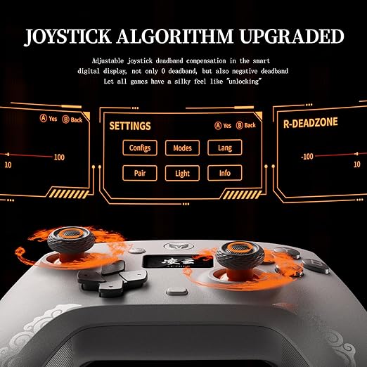 Black Shark BIGBIG WON Aether PC Controllers, LCD Smart Screen, Hall Joysticks&Triggers, 1000Hz Polling Rate, 12-bit ADC, Wireless Controller for Switch/PC/Android/iOS