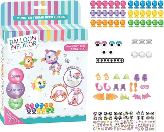 Magic Balloon Craft Kit, Funny Balloons Inflator Toy, DIY Sticky Balls With Pump, Sticker Balloon Maker, Creative Ballon Animals Making Kit, Birthday Gifts for Girls Boys (Accessory Refill Pack)