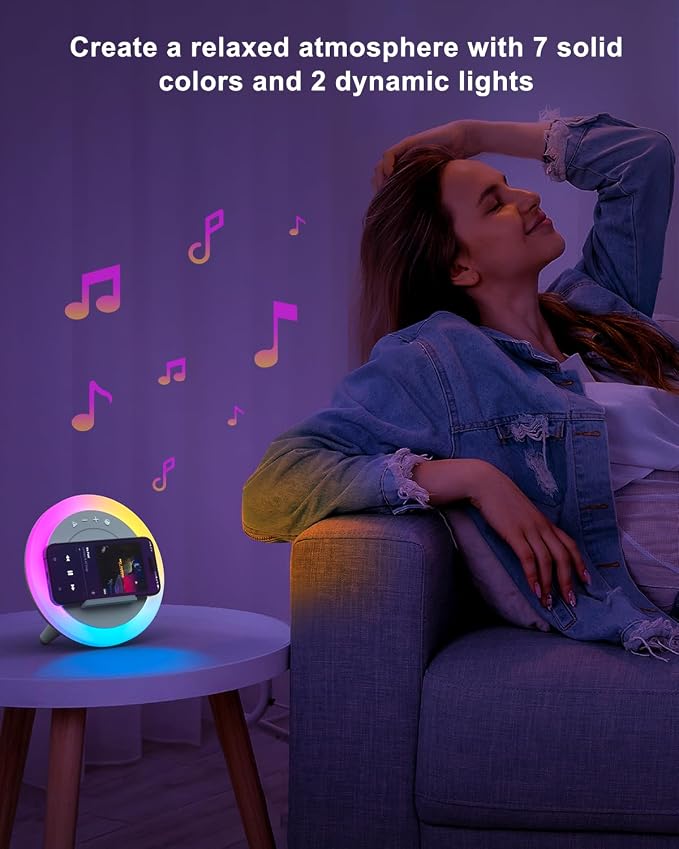 Wireless Charger Speaker with Lights,4 in 1Color Changing Modern Bluetooth Lamp,Personalized Trendy Stuff, Best Birthday Teenage Girls Boys Gifts Ideas