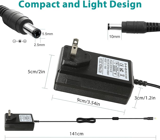 2 Pack 24V 3A 72W DC Power Supply Adapter AC to DC Converter Transformer 100~240V AC Input for 5050 3528 LED Strip 3D Printer CCTV Security System LCD Monitor (24V3A)