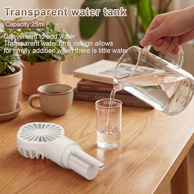9 Pack Misting Fans Portable Rechargeable Handheld Spray Fans with 25ml Water Tank 4-speed Personal Cooling Fan, USB-c Mini Handheld Fan for Travel Outdoor Sport Office Home Summer Gifts