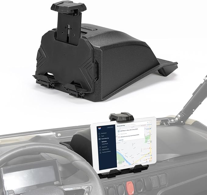 KEMIMOTO Tablet Mount Storage Box Electric Device GPS Mount | Compatible with 2023+ CFMOTO ZForce 950 Sport & Trail / ZForce 800 Trail G2 Phone Holder Adjustable Navigation Tablet Holder