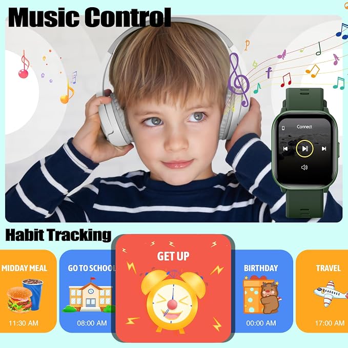 meoonley Kids Watch for Girls Boys with IP68 Waterproof, Girls Watch with 19 Sports Modes, Sleep Tracking, Pedometer, Stopwatch, Kids Activity Tracker, Birthday Gifts for Girls Age 6-15 Years Old