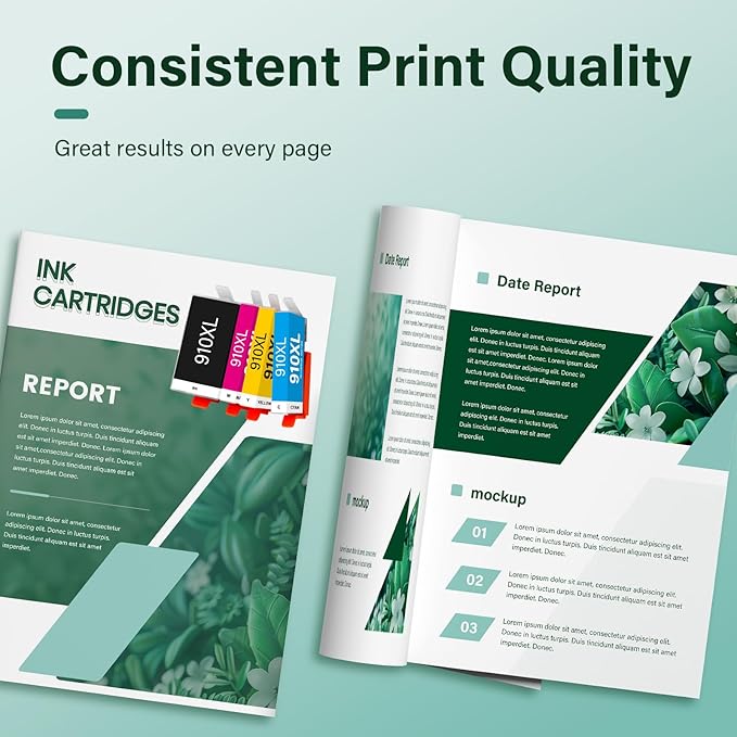 910XL 910 8020 Ink Cartridges Replacement for HP Printers 910xl Ink Cartridges Combo Pack Multipack for OfficeJet Pro Series 8020 8015 8035 8025 8010 8018 8028 8022 8030 Printer