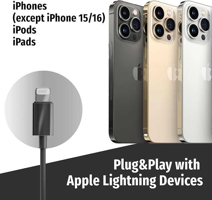 Symphonized Premium Airtube Headphones EMF Earbuds, 3D Sound, Microphone Volume Control, 8mm Bass Drivers Granting High Audio Quality MFI for iPhone 5 to 14 ONLY