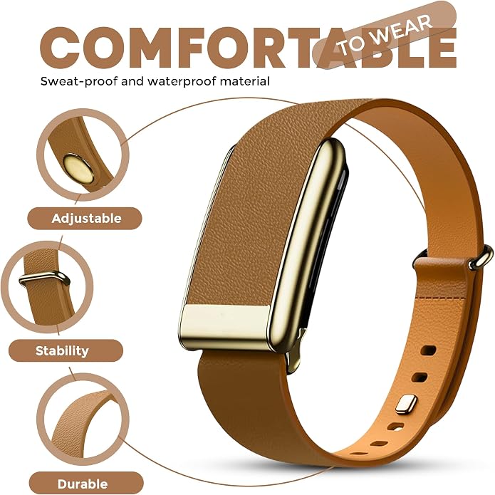 DADO Luxe Tapered Leather Replacement Band Compatible with WHOOP 5.0, One, Peak, and Life Fitness Tracker – Durable & Comfortable | Not for Whoop Gen 4