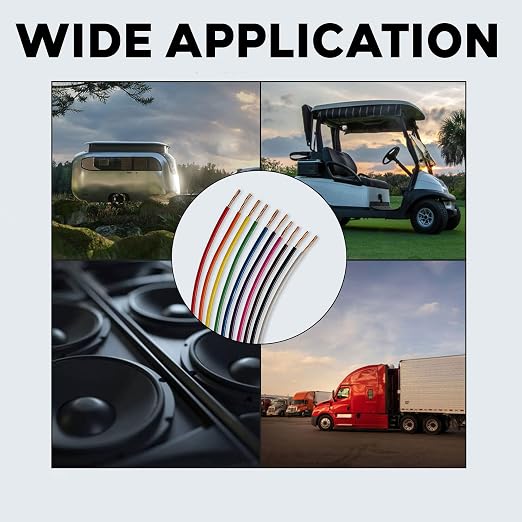 BEST CONNECTIONS 16 Gauge Automotive Primary Wire (Various Color/Size Options) Durable Primary/Remote Power/Ground Electrical Wiring for Automotive Speaker Lighting Circuits (100 Feet, 7 Rolls)