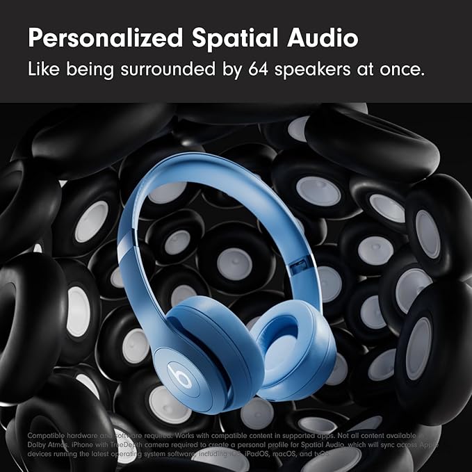 Beats Solo 4 - Wireless On-Ear Bluetooth Headphones, Up to 50-Hour Battery Life, Ultra-Lightweight Comfort, Powerful and Balanced Sound, Apple & Android Compatible - Slate Blue