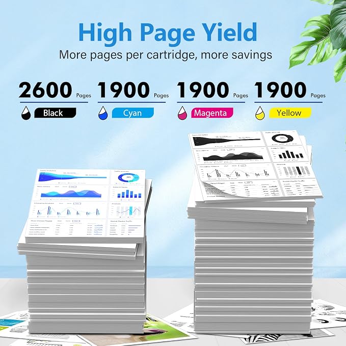 Remanufactured Replacement for 802XL Ink Cartridges Combo Pack for Epson Printer Workforce Pro WF-4740 WF-4730 WF-4720 EC-4020 EC-4030 WF 4730 4734 4740 (BKCMY-4Pack)