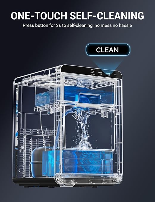 44 lbs Nugget Ice Maker Countertop,Pebble Ice Machine, 5-10 Mins Fast Ice Making, Self-Cleaning, Portable for Home, Outdoor, Camping, Hospital, RV (44lbs)