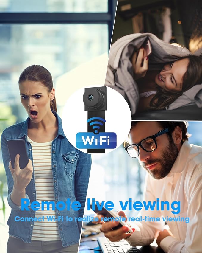 WiFi Hidden Camera DIY Mini Portable and Wireless Nanny Cam 1080P HD Spy Camera with Motion Detection Security Cameras for Home Office Outdoor