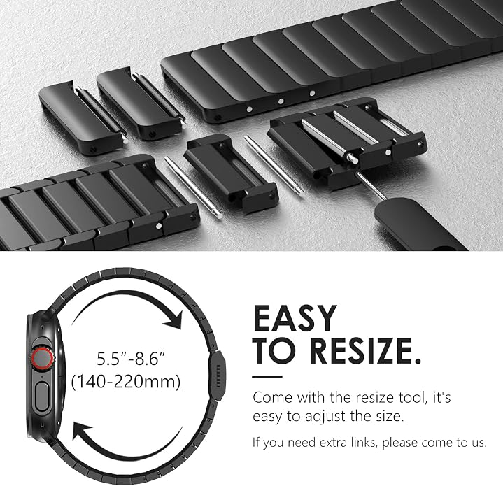NewWays Titanium & Stainless Steel Link Bracelet for Apple Watch Band Ultra 3 2 1 Band 49mm Series11 10 46mm 42mm 45mm 44mm 41mm 40mm 38mm Series 3-11