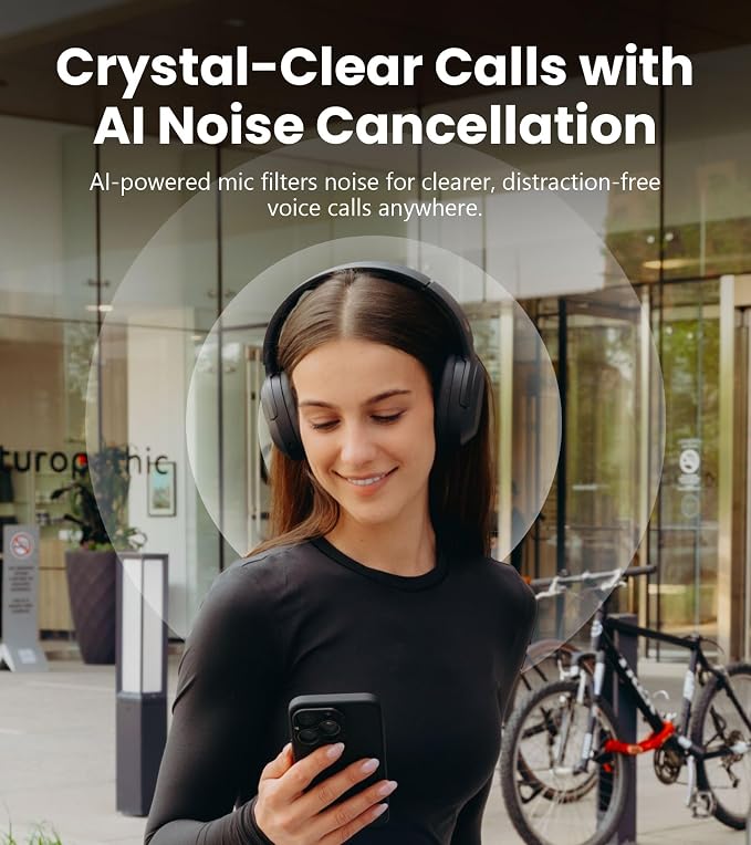 Edifier W820NB Plus Gen 2 Wireless Over-Ear Noise Cancelling Headphone, -49 dB ANC, LDAC Hi-Res Audio, 88H Playtime, Spatial Sound, AI Clear Calls, Bluetooth V6.1 & Multipoint - Dark Gray