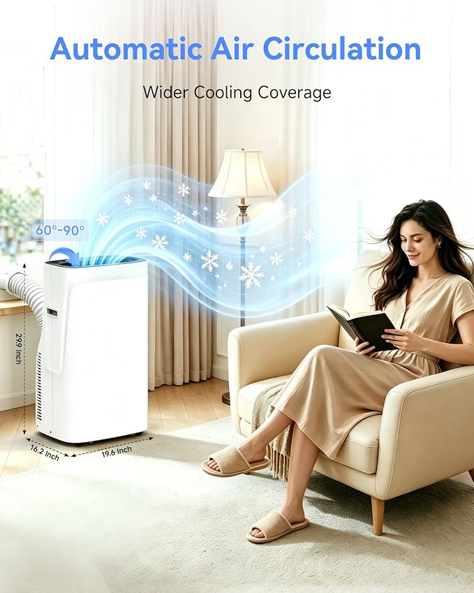 Portable Air Conditioners 16000 BTU, AC Unit Portable with Dehumidifier & Heating, Quiet Portable AC for Bedroom, Window Vent Kit for Home Office, Inverter Air Conditioner Portable Cools 800 Sq.Ft