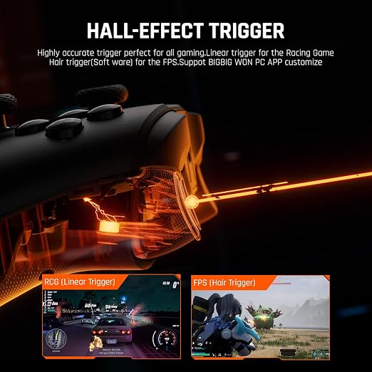 BIGBIG WON Wireless Controllers, Gale Hall PC Controllers Motion Control, Hall Joysticks&Triggers, PC App Game Controllers for Switch/Switch2/iOS/Android Wireless Gaming Controller