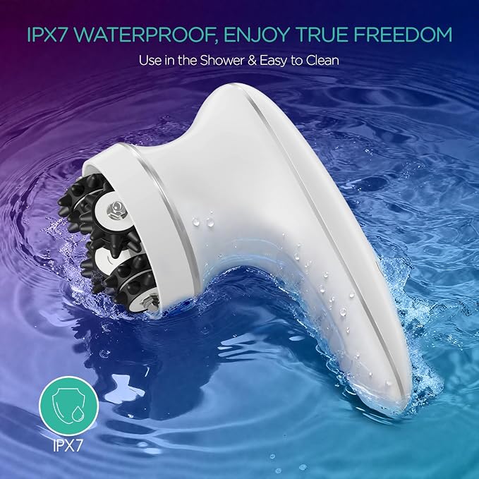 VOYOR Electric Cellulite Massager, Body Sculpting Machine for Arms, Belly, Legs, Waist, Buttocks, 3 Strengths for Body Cleaning and Deep Tissue Cellulite Massage, IPX7 Waterproof & Cordless VRMM1-NEW