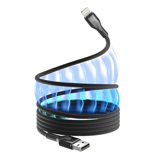 Statik MagStack USB A to iPhone Cable MFi Certified, Clutter-Free Magnetic Charging Cable, Anti-Tangle Phone Charger Cord, 12W, Compatible with iPhone & iPad, 3FT