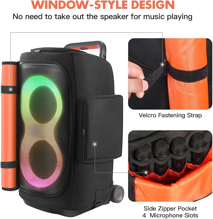 LEFOR·Z Speaker Case Compatible with JBL PartyBox 520,Bottomless Speaker Dust Cover Storage Bag Fits for JBL PartyBox 520 for Outdoor Travel,Portable Cover Only(Without Wheels and Pull Rod)