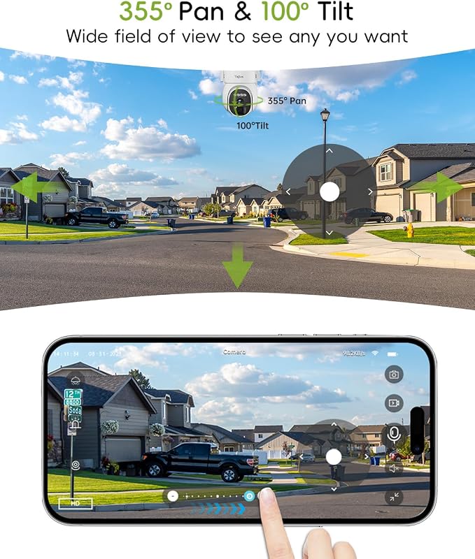 2K Solar Security Cameras Wireless Outdoor, 2.4G/5G 360° Auto Tracking Camera for Home Security, Color Night Vision/2-Way Talk/Compatible with Alexa/IP66 Waterproof
