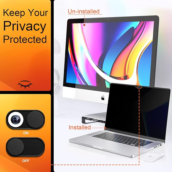 Mamol Magnetic Privacy Screen MacBook Pro 16 Inch 2021-2026 (M1-M2-M3-M4-M5), Removable Anti Blue Light Glare Filter Screen Protector