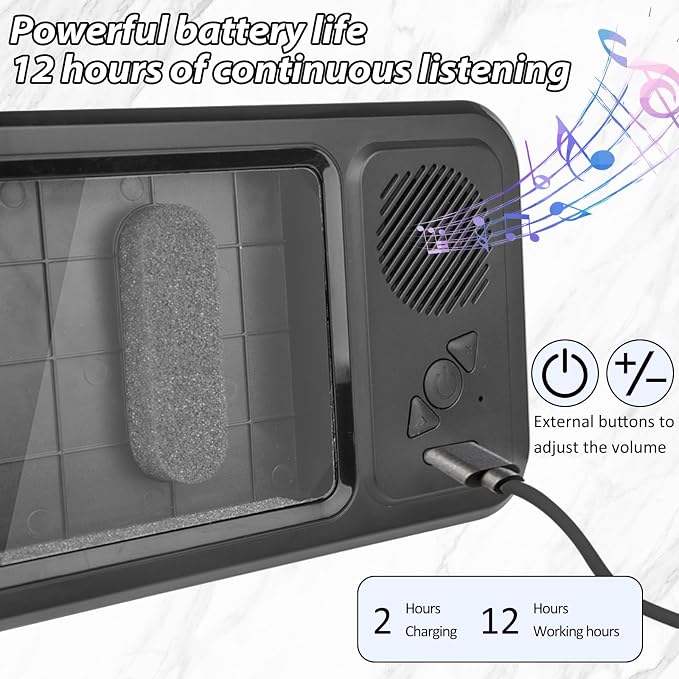 Shower Phone Holder with Wireless Bluetooth Speaker,2026 New Waterproof 480 Rotation Viewable Shower Phone Case Speaker for Any Phone, Wall Mounted Phoneholder for Bathroom Mirror,Gifts for Mom Dad