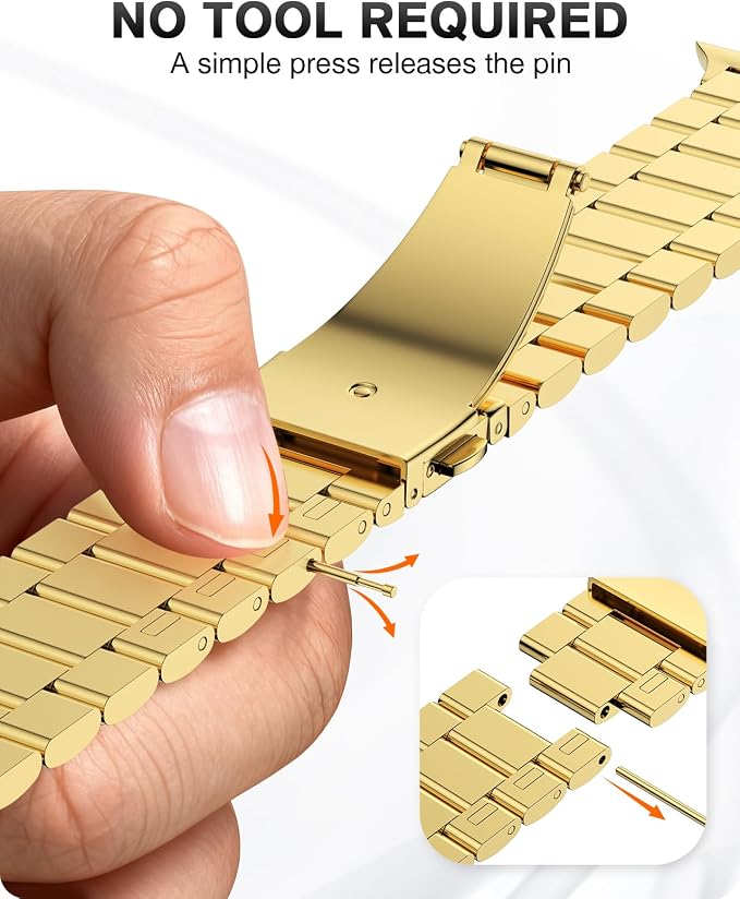 EPULY Metal Band Compatible with Apple Watch Bands for Men 49mm 46mm 45mm 44mm 42mm, Business Stainless Steel Strap for iWatch Series 11 10 9 8 7 6 5 4 3 2 1, SE3 2 1, Ultra3 2 1, No Tools Required