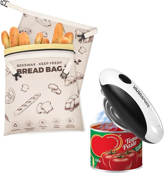 YARRAMATE Electric Can Opener and Beeswax Bread Bags