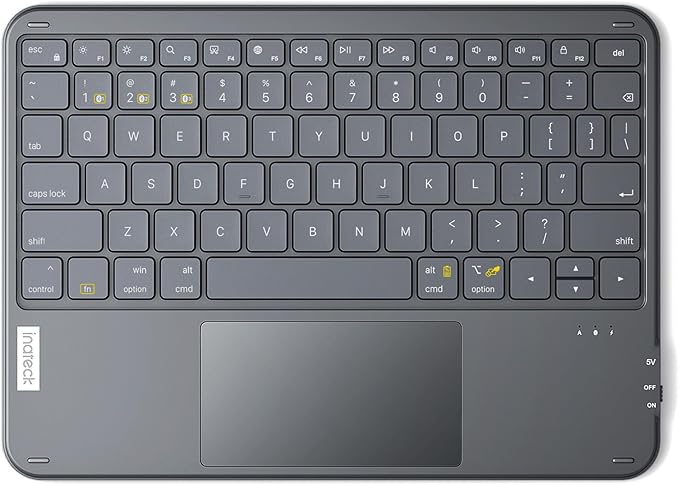 Inateck Bluetooth Keyboard with Touchpad, Ultra Slim and Portable Wireless QWERTY Keyboard, Compatible with Windows and iPad OS, KB01105