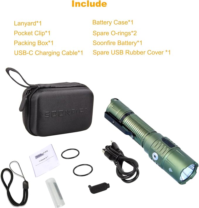 MX77 2530 Lumen LED Tactical Flashlight Law Enforcement, 390 Yards Beam Distance USB-C Rechargeable Pocket Flashlight with Battery