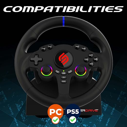 SUBSONIC - Superdrive 220RS-5 Racing Wheel for Playstation PS5 and PC - Black