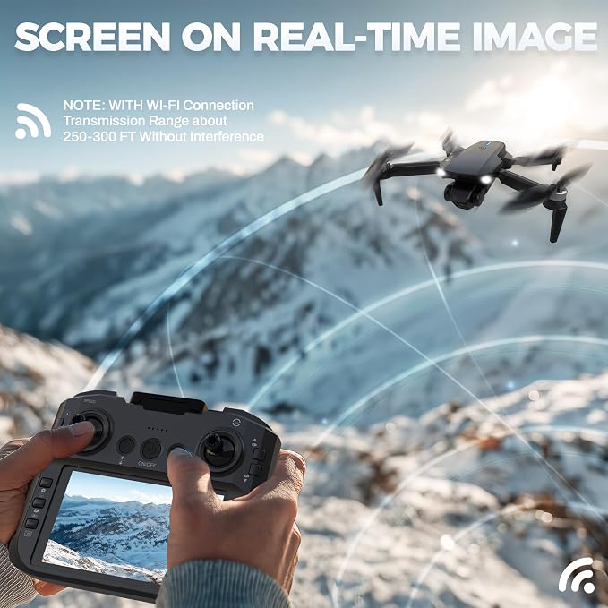 BEZGAR Drone with Camera, 4.3" Screen Remote Control Drones 1080P HD FPV RC Quadcopter, WiFi Live Video on Screen, One Key Start for Beginner, 3 Batteries, Ideal Toy Gift for Kids & Adults