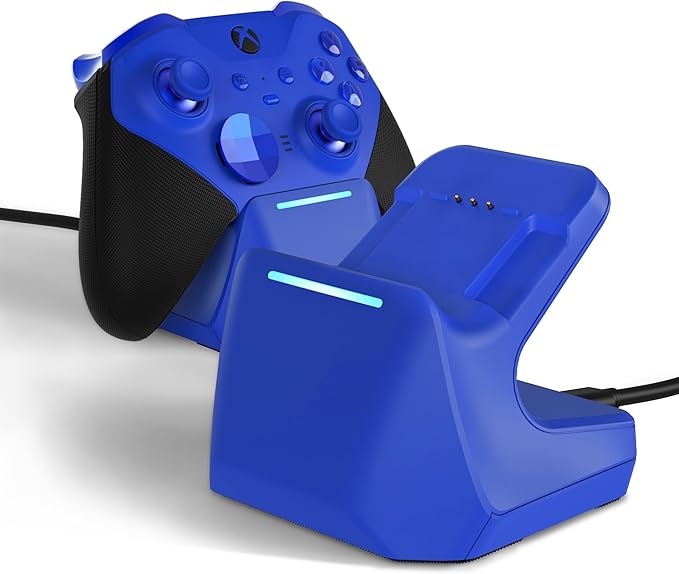Charging Station Dock for Xbox Elite Series 2 Controller, Magnetic Charger Stand for Xbox Elite Series 2 Core Controller with Type C Charging Cable, LED Indicator - Blue