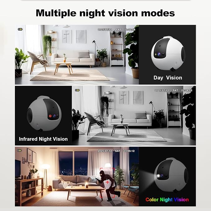 Movable Pet Camera 1080P HD Pet Camera Two Way Audio 10000mAh Battery Pet Monitoring Camera Remote APP Control Camera with Night Vision Interactive Cat Camera Companion Robot