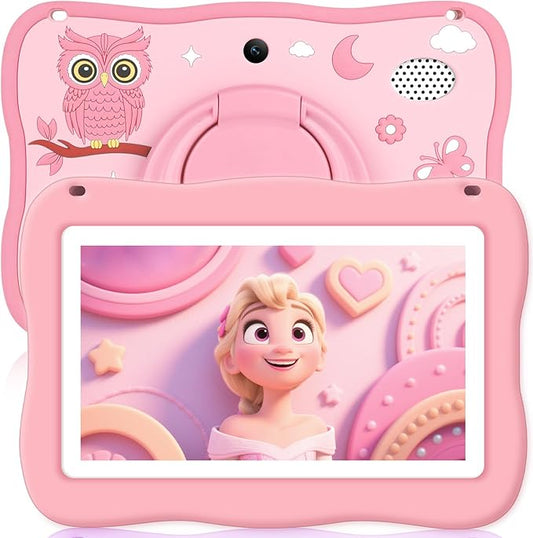 Kids Tablet 7IN Toddler Tablet for Kids, Children Tablets for Toddlers with Parental Controls, Camera, Shockproof Case, Kids Learning Apps Pre-installed Kid’s Educational Tablets for Boy Girl (pink)