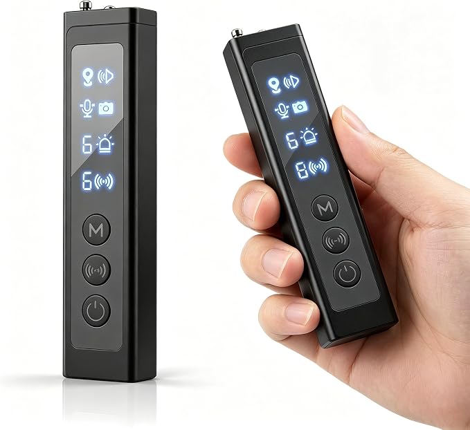 AI Hidden Camera Detector, Professional Privacy Protection Device & Wireless Device Detector, 6 Sensitivity Levels, 4 Modes, Privacy Protector for Hotel, Office, Car, Travel